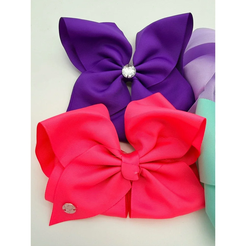 JoJo Siwa Signature Hair Bows Set of 4 Purple Pink Mint Green Large Clips